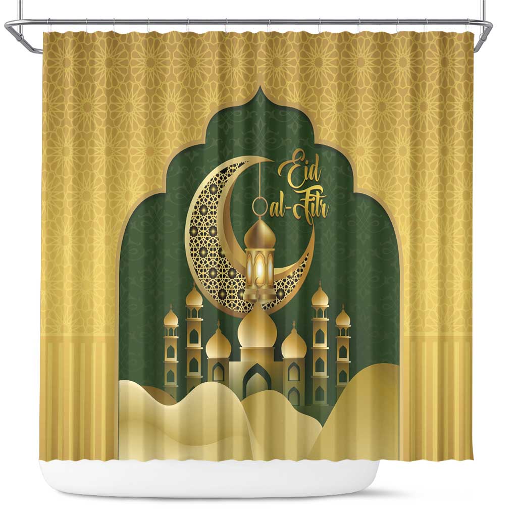 Eid al-Fitr Shower Curtain Khair Mubarak Islamic Pattern