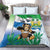 Personalised Sierra Leone Independence Day Bedding Set Funny Chimpanzee With Drum