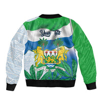 Personalised Sierra Leone Independence Day Bomber Jacket Funny Chimpanzee With Drum