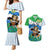 Personalised Sierra Leone Independence Day Couples Matching Mermaid Dress and Hawaiian Shirt Funny Chimpanzee With Drum