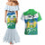 Personalised Sierra Leone Independence Day Couples Matching Mermaid Dress and Hawaiian Shirt Funny Chimpanzee With Drum