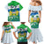 Personalised Sierra Leone Independence Day Family Matching Mermaid Dress and Hawaiian Shirt Funny Chimpanzee With Drum