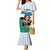 Personalised Sierra Leone Independence Day Family Matching Mermaid Dress and Hawaiian Shirt Funny Chimpanzee With Drum