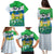 Personalised Sierra Leone Independence Day Family Matching Puletasi and Hawaiian Shirt Funny Chimpanzee With Drum