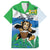 Personalised Sierra Leone Independence Day Family Matching Puletasi and Hawaiian Shirt Funny Chimpanzee With Drum