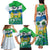 Personalised Sierra Leone Independence Day Family Matching Tank Maxi Dress and Hawaiian Shirt Funny Chimpanzee With Drum