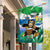 Personalised Sierra Leone Independence Day Garden Flag Funny Chimpanzee With Drum