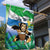 Personalised Sierra Leone Independence Day Garden Flag Funny Chimpanzee With Drum