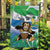 Personalised Sierra Leone Independence Day Garden Flag Funny Chimpanzee With Drum