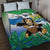 Personalised Sierra Leone Independence Day Quilt Bed Set Funny Chimpanzee With Drum