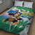 Personalised Sierra Leone Independence Day Quilt Bed Set Funny Chimpanzee With Drum