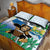 Personalised Sierra Leone Independence Day Quilt Bed Set Funny Chimpanzee With Drum