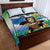 Personalised Sierra Leone Independence Day Quilt Bed Set Funny Chimpanzee With Drum