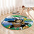 Personalised Sierra Leone Independence Day Round Carpet Funny Chimpanzee With Drum