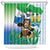 Personalised Sierra Leone Independence Day Shower Curtain Funny Chimpanzee With Drum