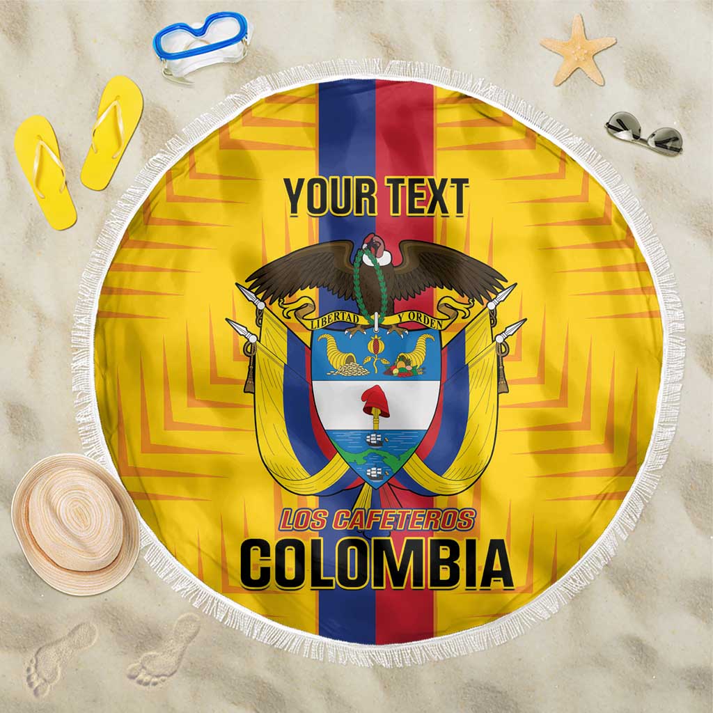 Custom Colombia Football Beach Blanket Vamos Los Cafeteros