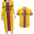 Custom Colombia Football Couples Matching Long Sleeve Bodycon Dress and Hawaiian Shirt Vamos Los Cafeteros