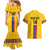 Custom Colombia Football Couples Matching Mermaid Dress and Hawaiian Shirt Vamos Los Cafeteros