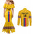 Custom Colombia Football Couples Matching Mermaid Dress and Long Sleeve Button Shirt Vamos Los Cafeteros