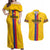 Custom Colombia Football Couples Matching Off Shoulder Maxi Dress and Hawaiian Shirt Vamos Los Cafeteros