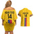 Custom Colombia Football Couples Matching Off Shoulder Short Dress and Hawaiian Shirt Vamos Los Cafeteros