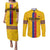 Custom Colombia Football Couples Matching Puletasi and Long Sleeve Button Shirt Vamos Los Cafeteros