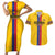 Custom Colombia Football Couples Matching Short Sleeve Bodycon Dress and Hawaiian Shirt Vamos Los Cafeteros