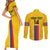 Custom Colombia Football Couples Matching Short Sleeve Bodycon Dress and Long Sleeve Button Shirt Vamos Los Cafeteros