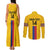 Custom Colombia Football Couples Matching Tank Maxi Dress and Long Sleeve Button Shirt Vamos Los Cafeteros