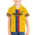 Custom Colombia Football Family Matching Off The Shoulder Long Sleeve Dress and Hawaiian Shirt Vamos Los Cafeteros