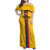 Custom Colombia Football Family Matching Off Shoulder Maxi Dress and Hawaiian Shirt Vamos Los Cafeteros