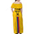 Custom Colombia Football Family Matching Off Shoulder Maxi Dress and Hawaiian Shirt Vamos Los Cafeteros