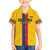 Custom Colombia Football Family Matching Off Shoulder Short Dress and Hawaiian Shirt Vamos Los Cafeteros