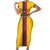 Custom Colombia Football Family Matching Short Sleeve Bodycon Dress and Hawaiian Shirt Vamos Los Cafeteros