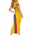 Custom Colombia Football Family Matching Short Sleeve Bodycon Dress and Hawaiian Shirt Vamos Los Cafeteros