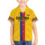 Custom Colombia Football Family Matching Short Sleeve Bodycon Dress and Hawaiian Shirt Vamos Los Cafeteros