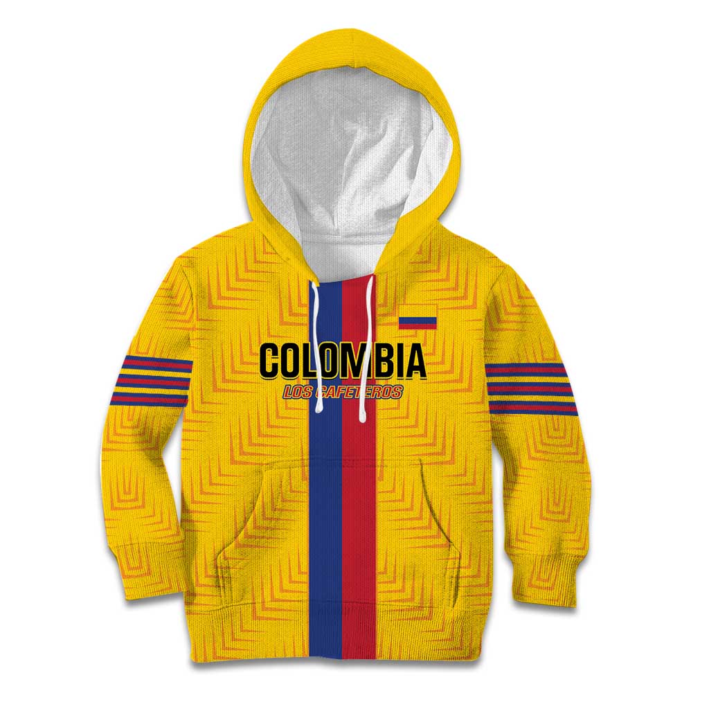 Custom Colombia Football Kid Hoodie Vamos Los Cafeteros