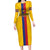 Custom Colombia Football Long Sleeve Bodycon Dress Vamos Los Cafeteros