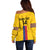 Custom Colombia Football Off Shoulder Sweater Vamos Los Cafeteros