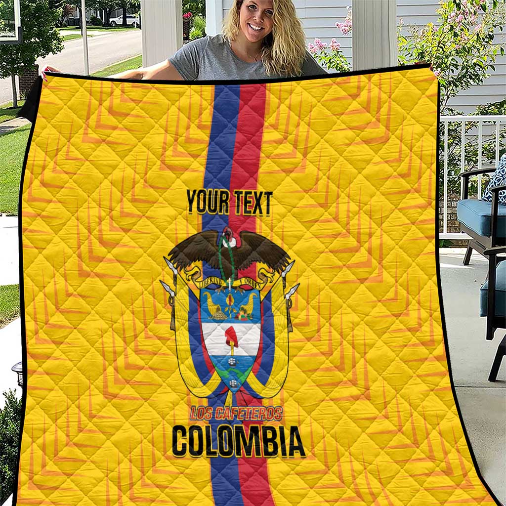 Custom Colombia Football Quilt Vamos Los Cafeteros