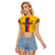 Custom Colombia Football Raglan Cropped T Shirt Vamos Los Cafeteros