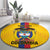 Custom Colombia Football Round Carpet Vamos Los Cafeteros