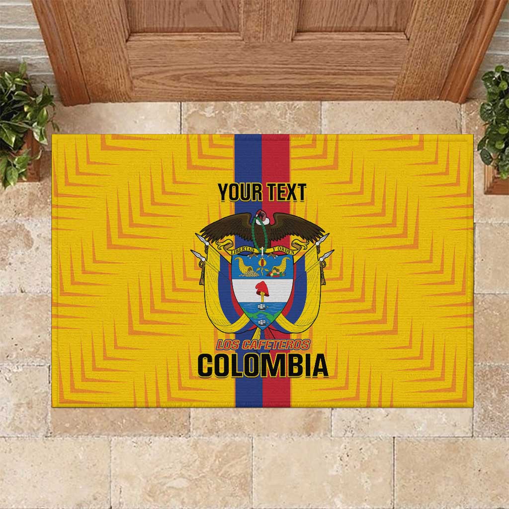 Custom Colombia Football Rubber Doormat Vamos Los Cafeteros