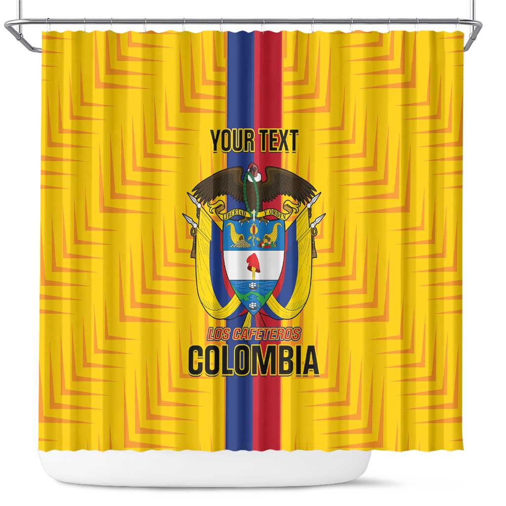 Custom Colombia Football Shower Curtain Vamos Los Cafeteros