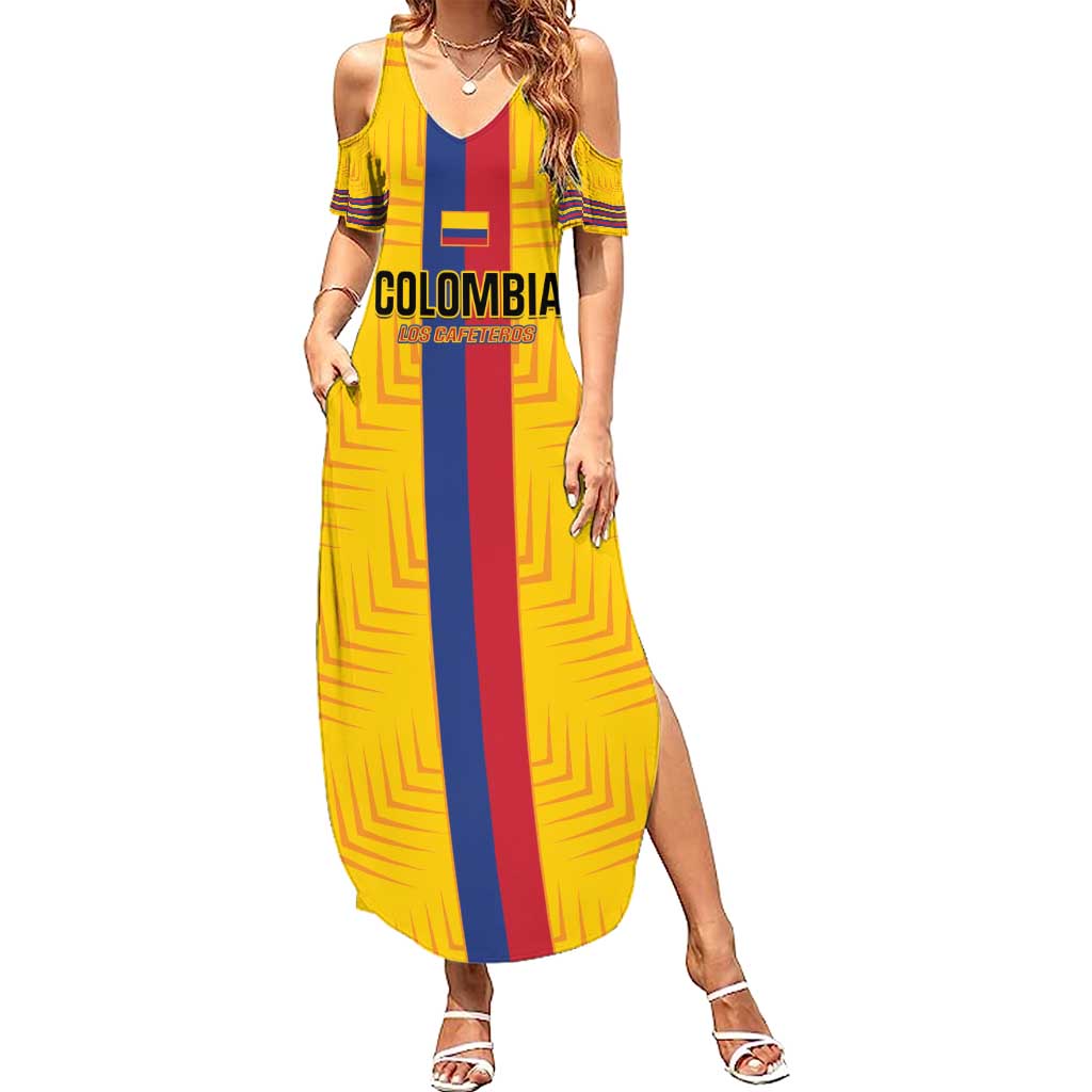 Custom Colombia Football Summer Maxi Dress Vamos Los Cafeteros