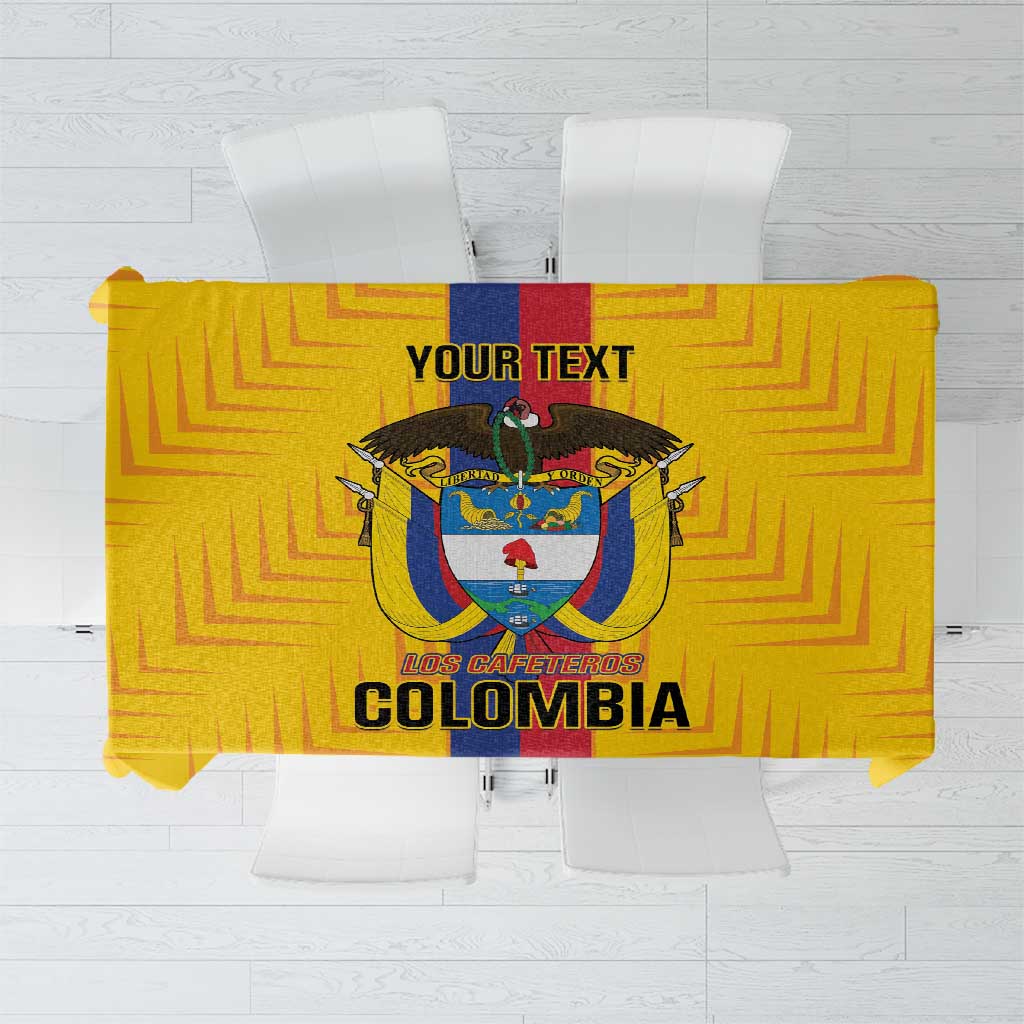 Custom Colombia Football Tablecloth Vamos Los Cafeteros