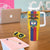 Custom Colombia Football Tumbler With Handle Vamos Los Cafeteros