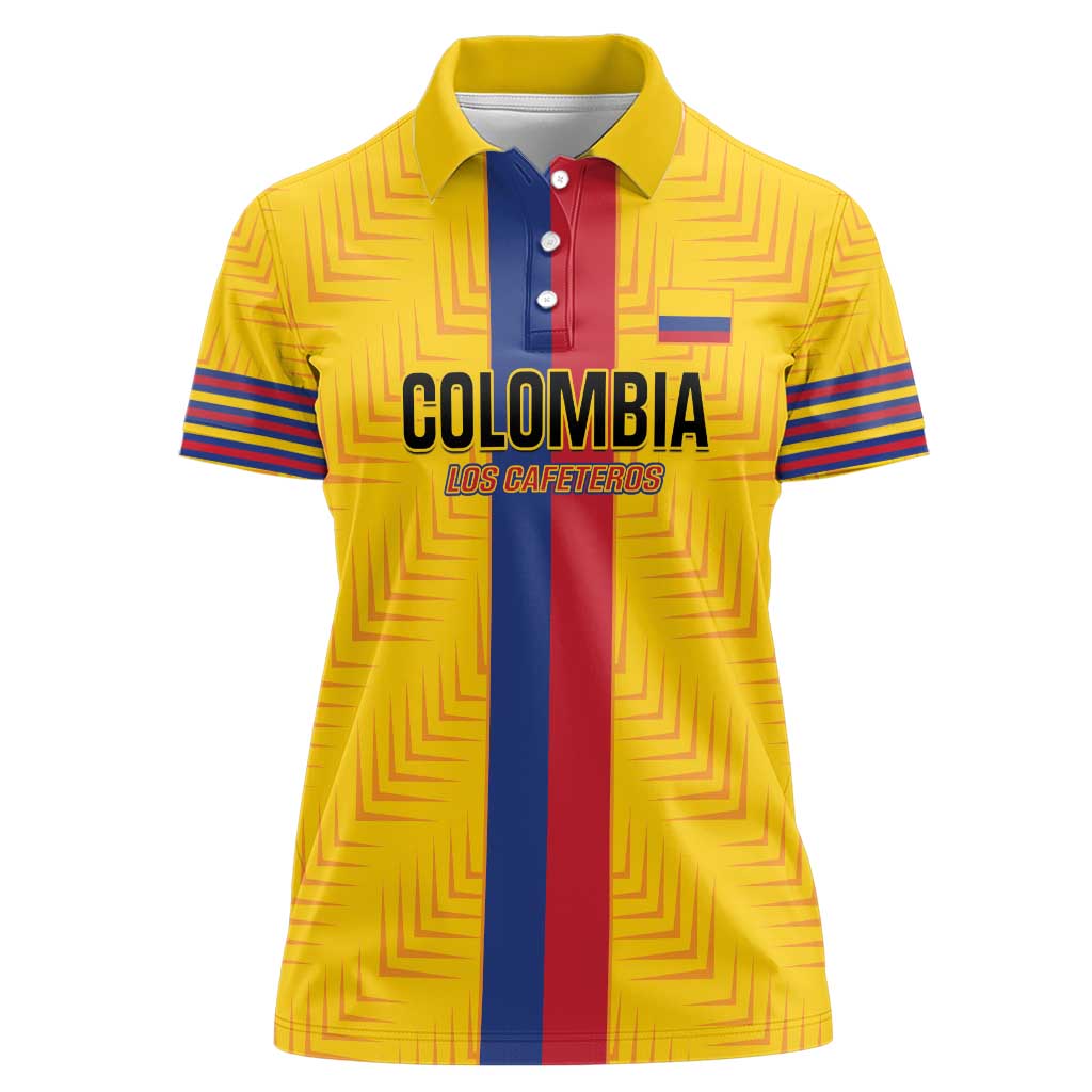 Custom Colombia Football Women Polo Shirt Vamos Los Cafeteros