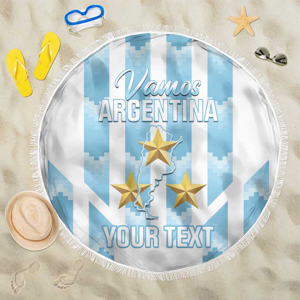 Custom Argentina Football Beach Blanket Vamos La Albiceleste