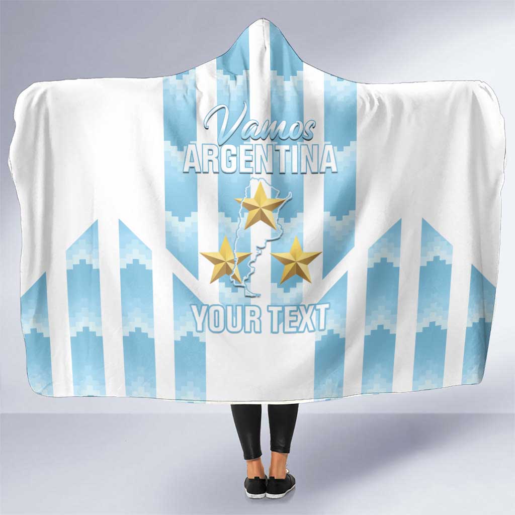 Custom Argentina Football Hooded Blanket Vamos La Albiceleste